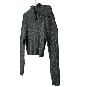 Aerie Sweater Women XXL Gray Knit Soft 1/4 Zip Cozycore Stretch Top Long‎ Sleeve